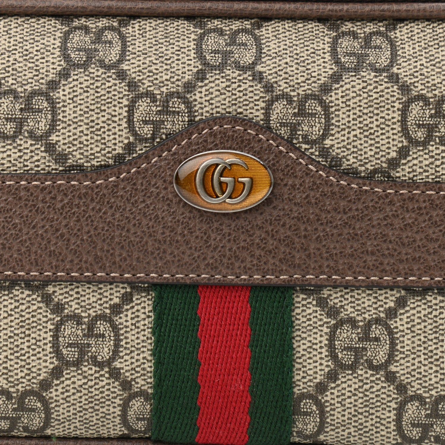 Gucci GG Supreme Monogram Web Mini Ophidia GG Bag Brown 7 of 10
