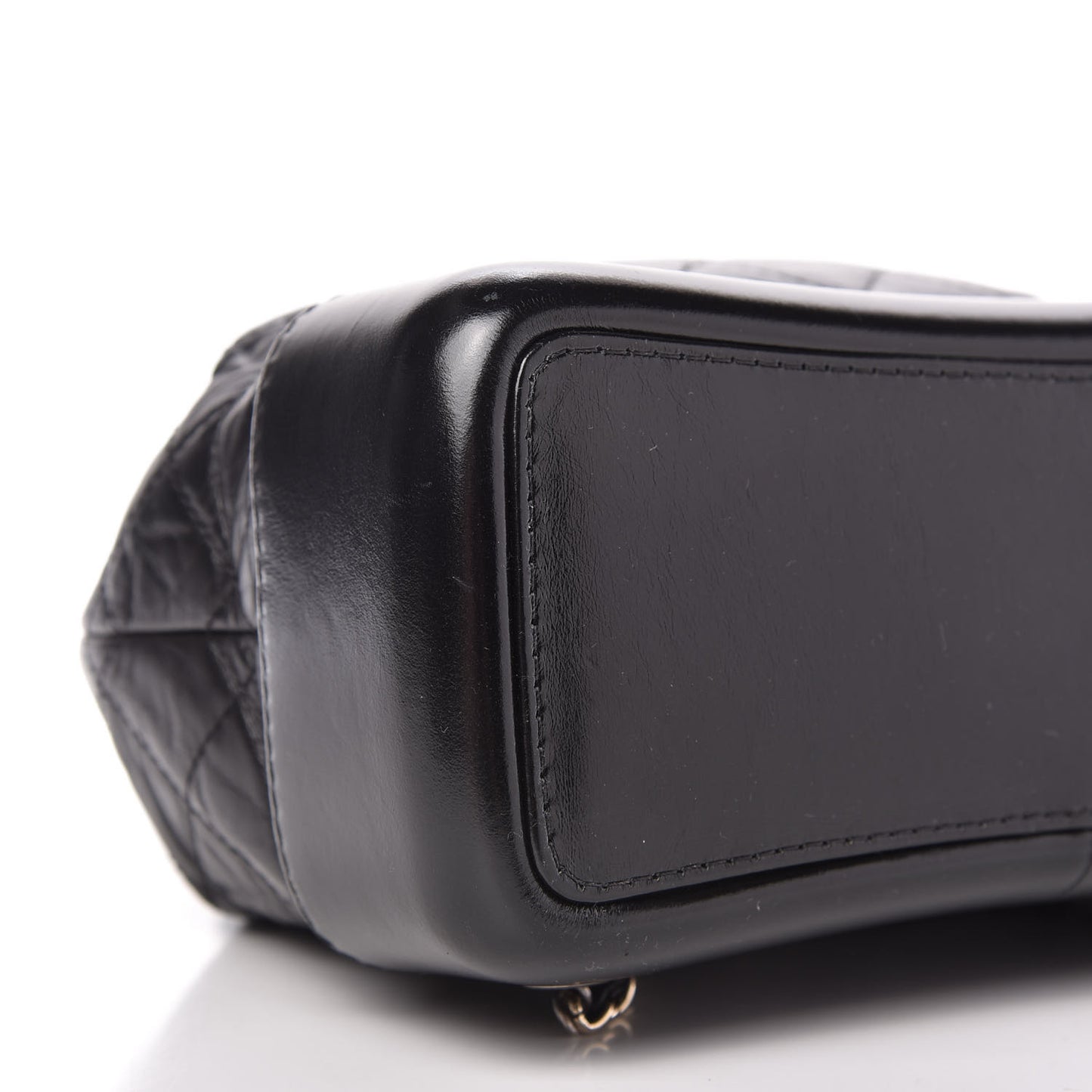 Aged Calfskin Quilted Small Gabrielle Backpack Black