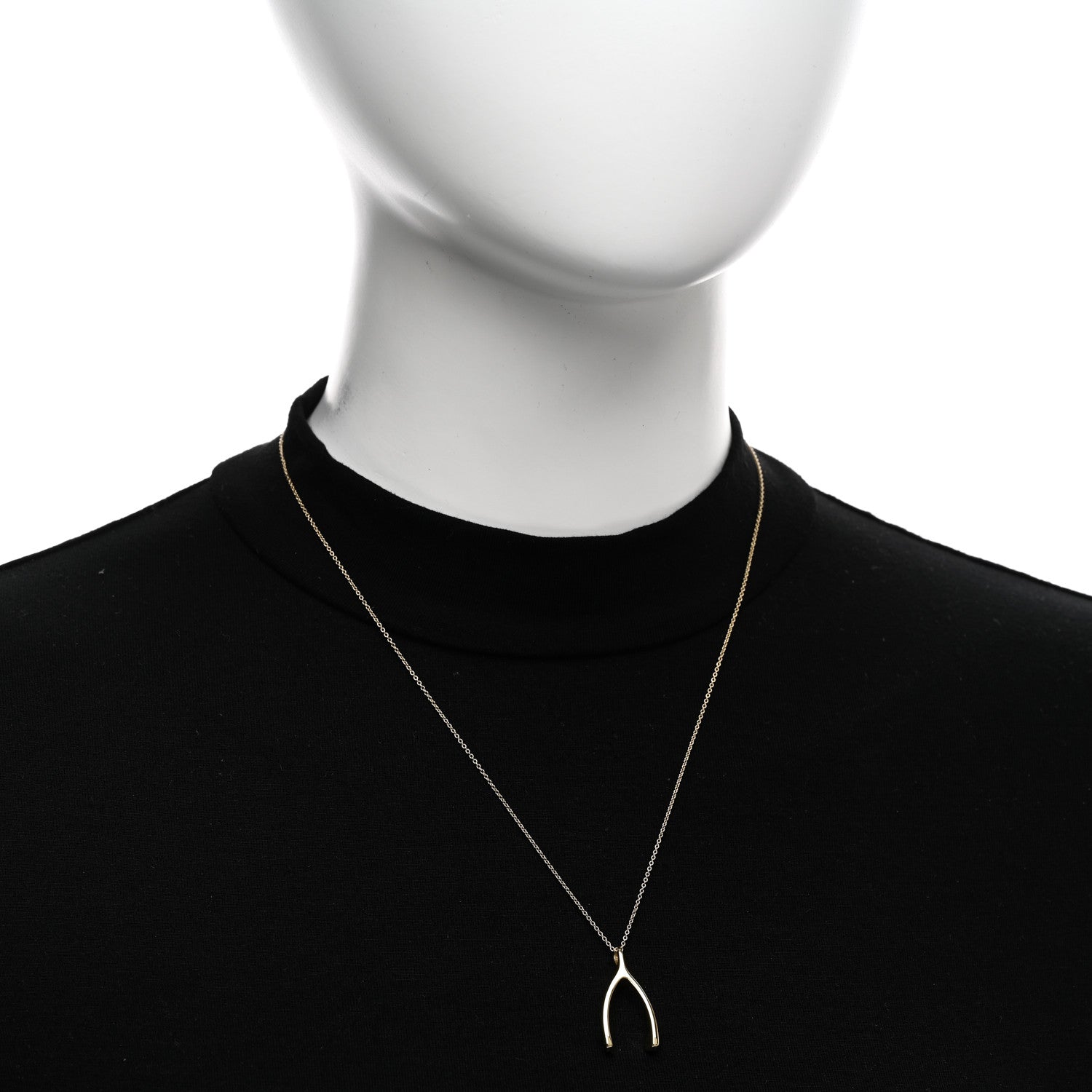 Jennifer Meyer 18K Yellow Gold Wishbone Pendant Necklace 2 of 5