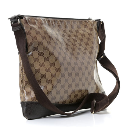 Gucci Crystal Monogram Medium Flat Messenger Bag Dark Brown 3 of 10