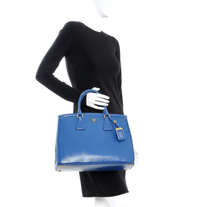 Prada Saffiano Vernice Shopping Tote Azzurro 2 of 10