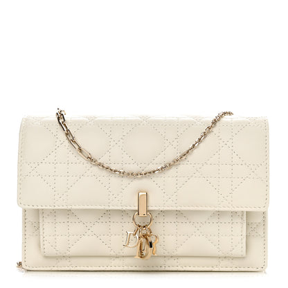 Christian Dior Lambskin Cannage Lady Dior Chain Pouch Latte 1 of 12