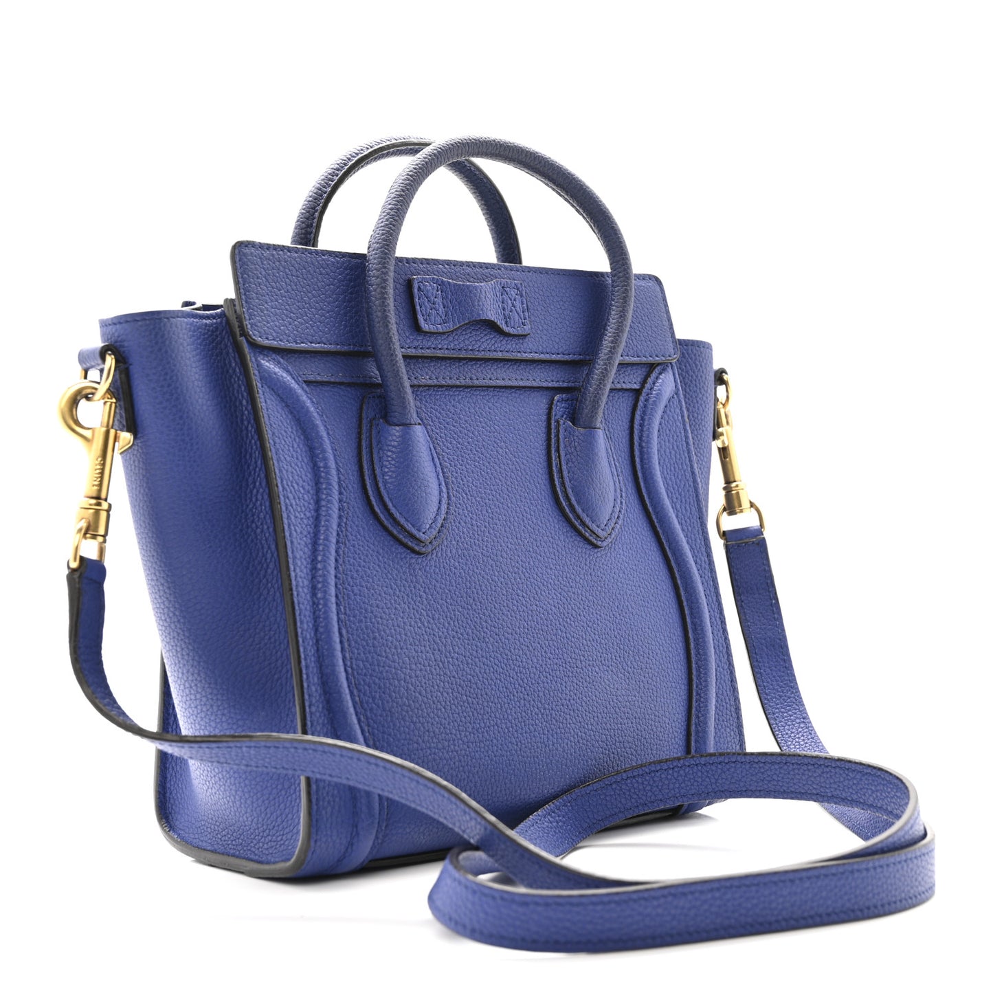 Drummed Calfskin Nano Luggage Indigo