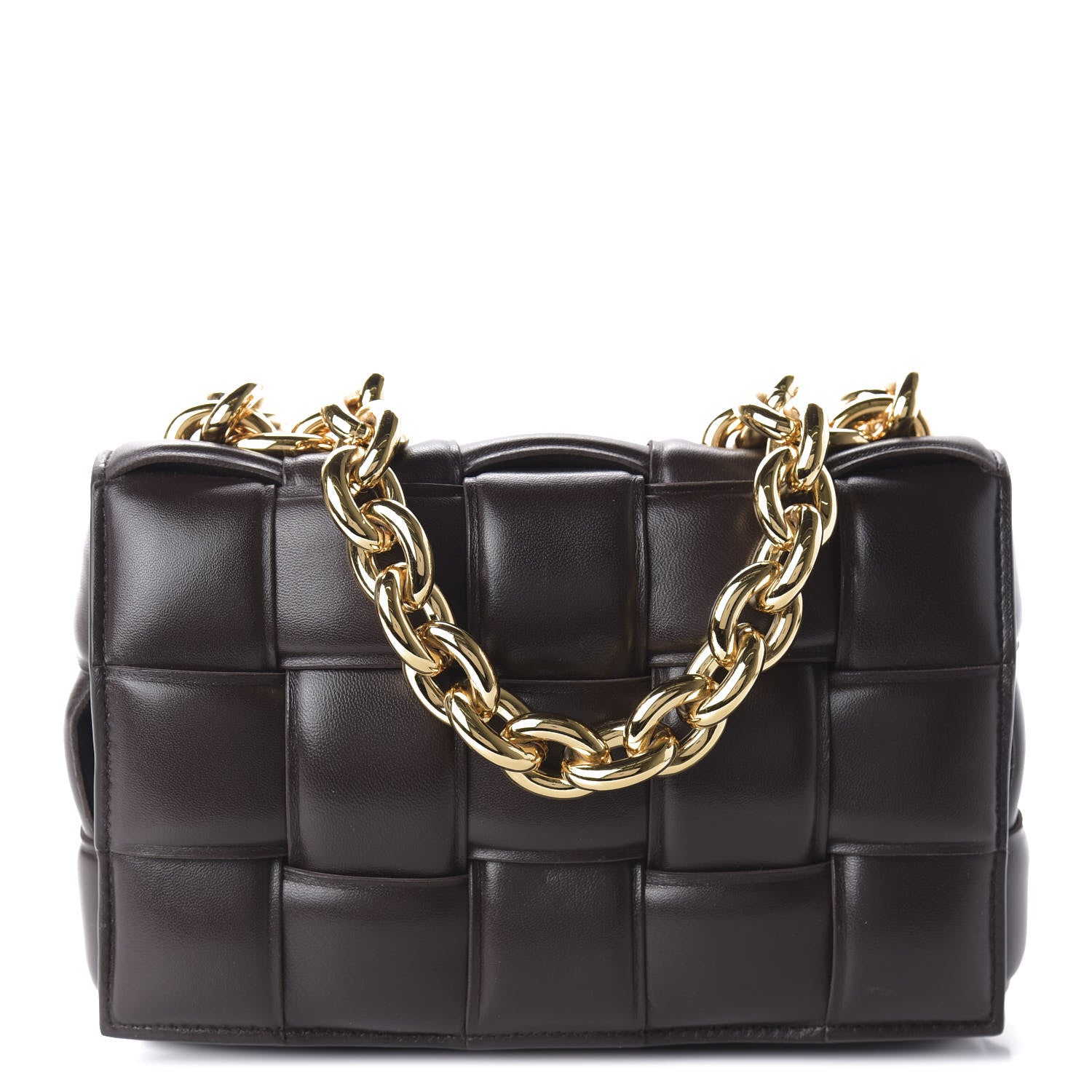 Bottega Veneta Lambskin Maxi Intreccio Padded Chain Cassette Crossbody Bag Black 1 of 9