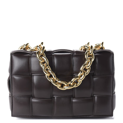 Bottega Veneta Lambskin Maxi Intreccio Padded Chain Cassette Crossbody Bag Black 1 of 9
