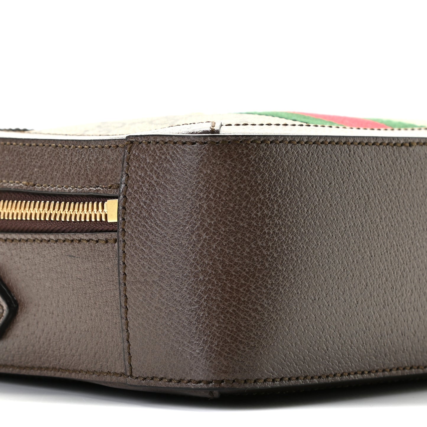 GG Supreme Monogram Mini Ophidia Top Handle Shoulder Bag Brown