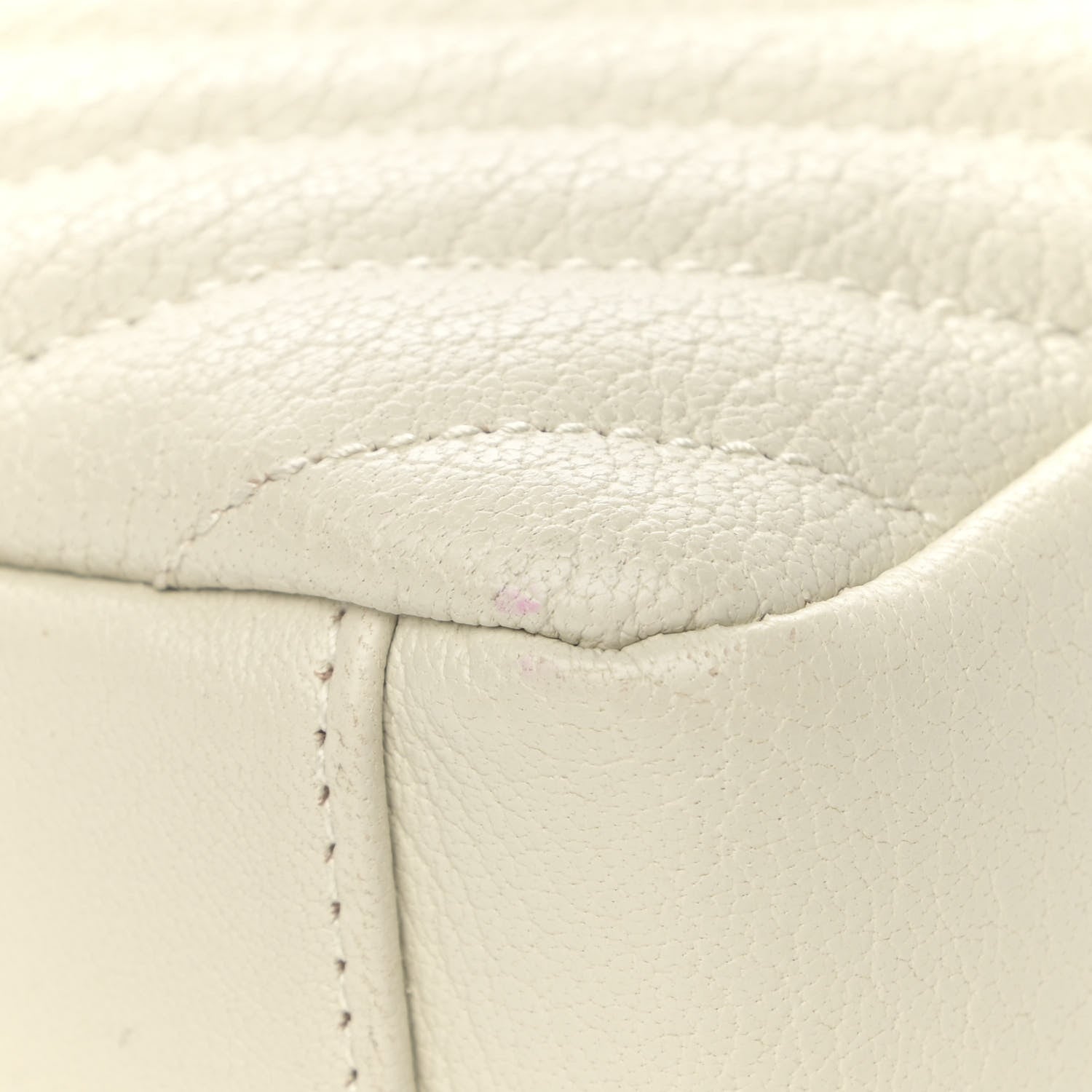 Saint Laurent Sheepskin Matelasse Chevron Monogram Medium College Bag Vintage Blanc 13 of 13