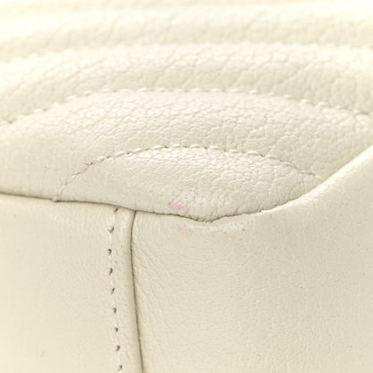 Saint Laurent Sheepskin Matelasse Chevron Monogram Medium College Bag Vintage Blanc 13 of 13