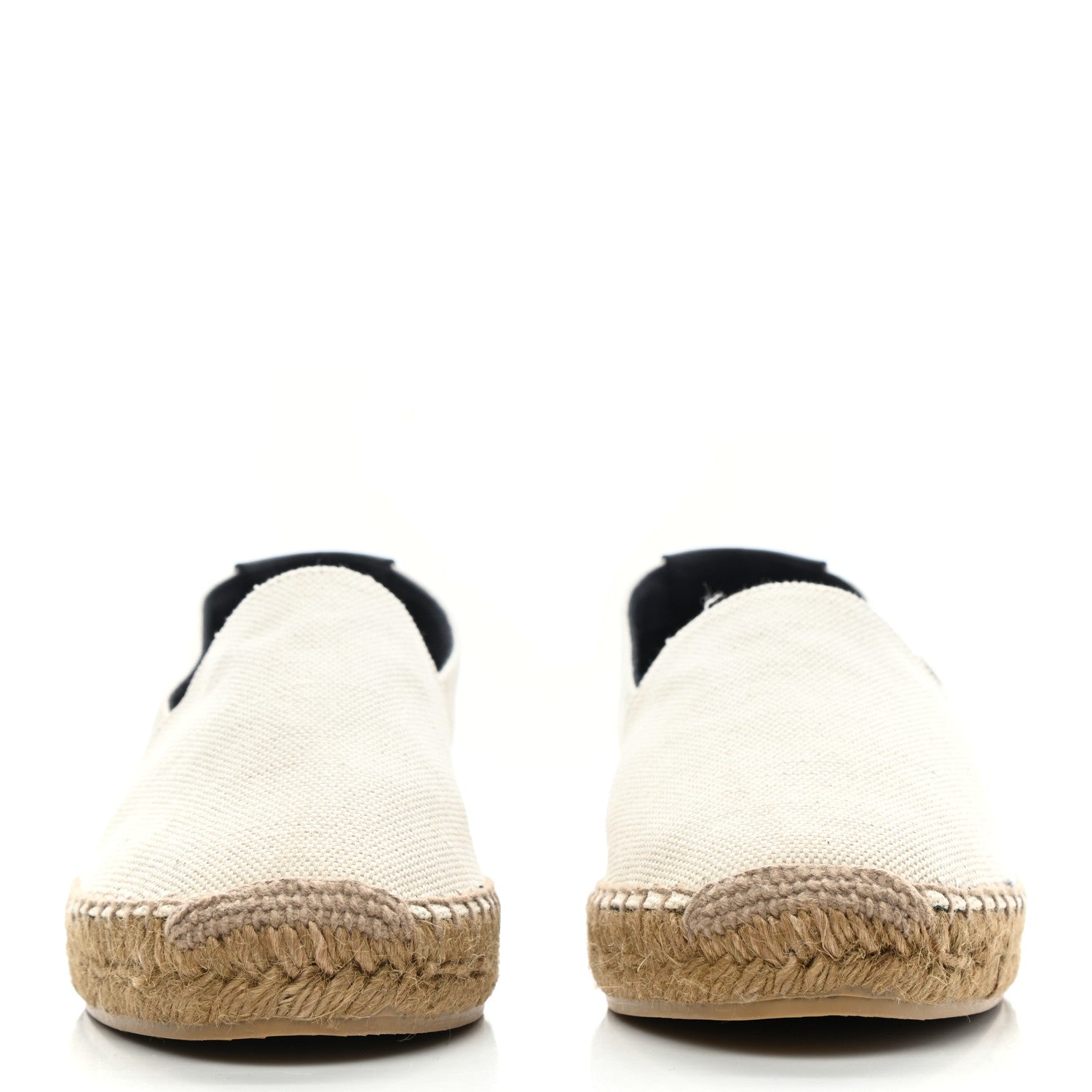 Saint Laurent Canvas Elba Logo Embroidered Espadrilles 38 Panna 2 of 10