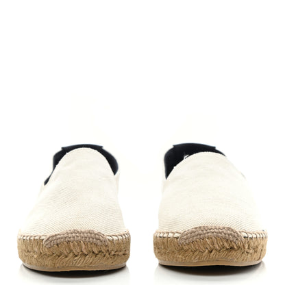 Saint Laurent Canvas Elba Logo Embroidered Espadrilles 38 Panna 2 of 10