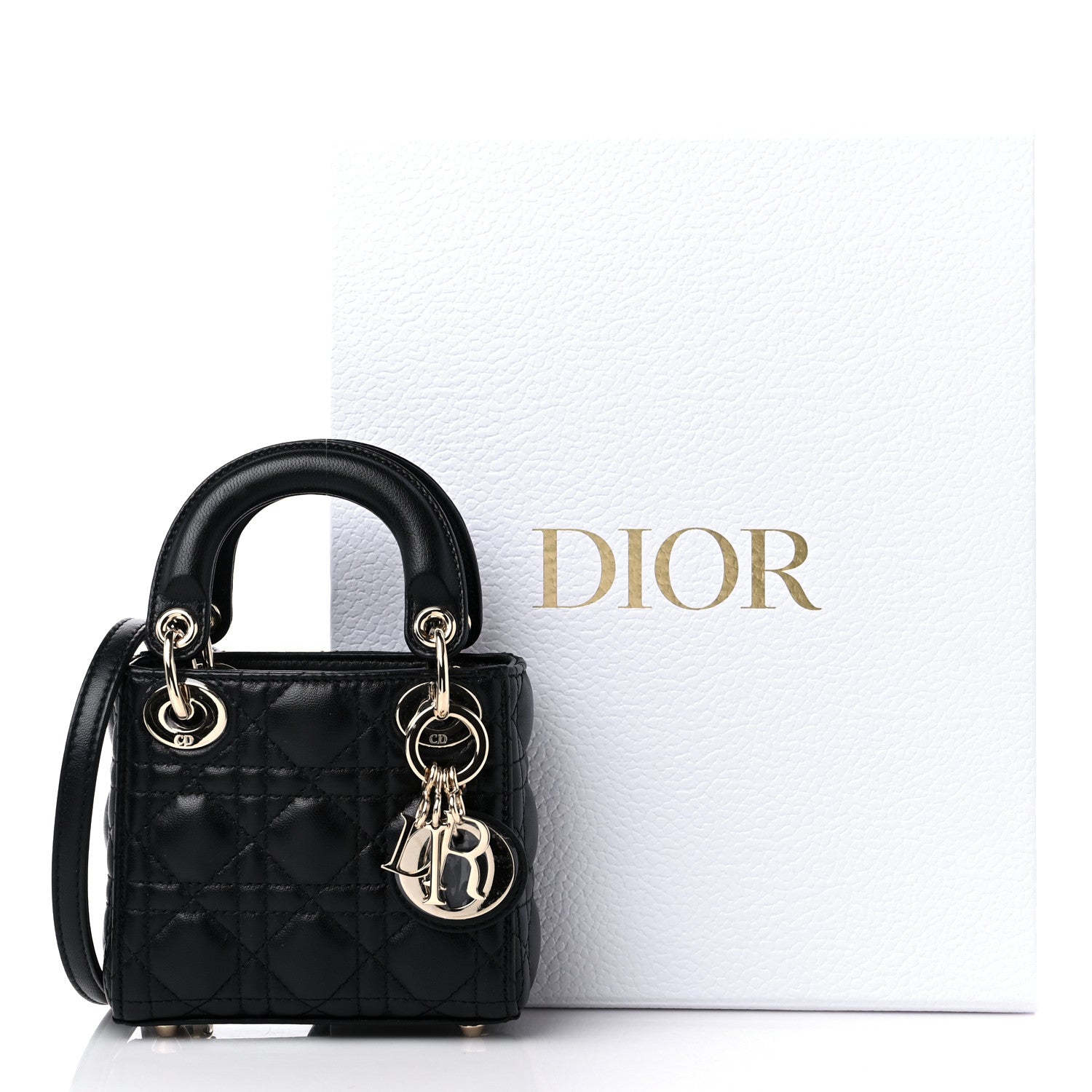 Christian Dior Lambskin Cannage Micro Lady Dior Black 10 of 10