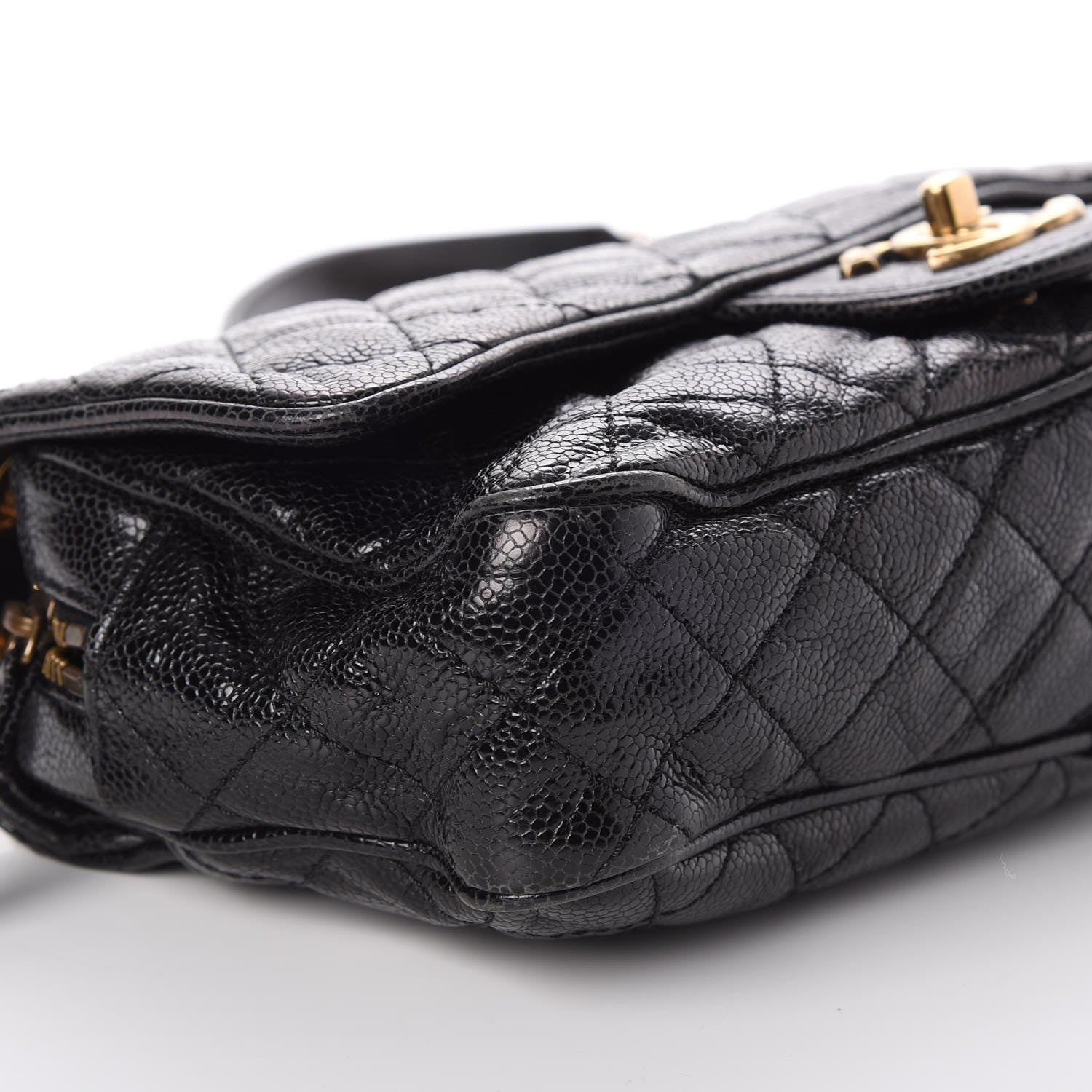 Chanel Crumpled Grained Calfskin Quilted Small Shiva Flap Black 9 of 10