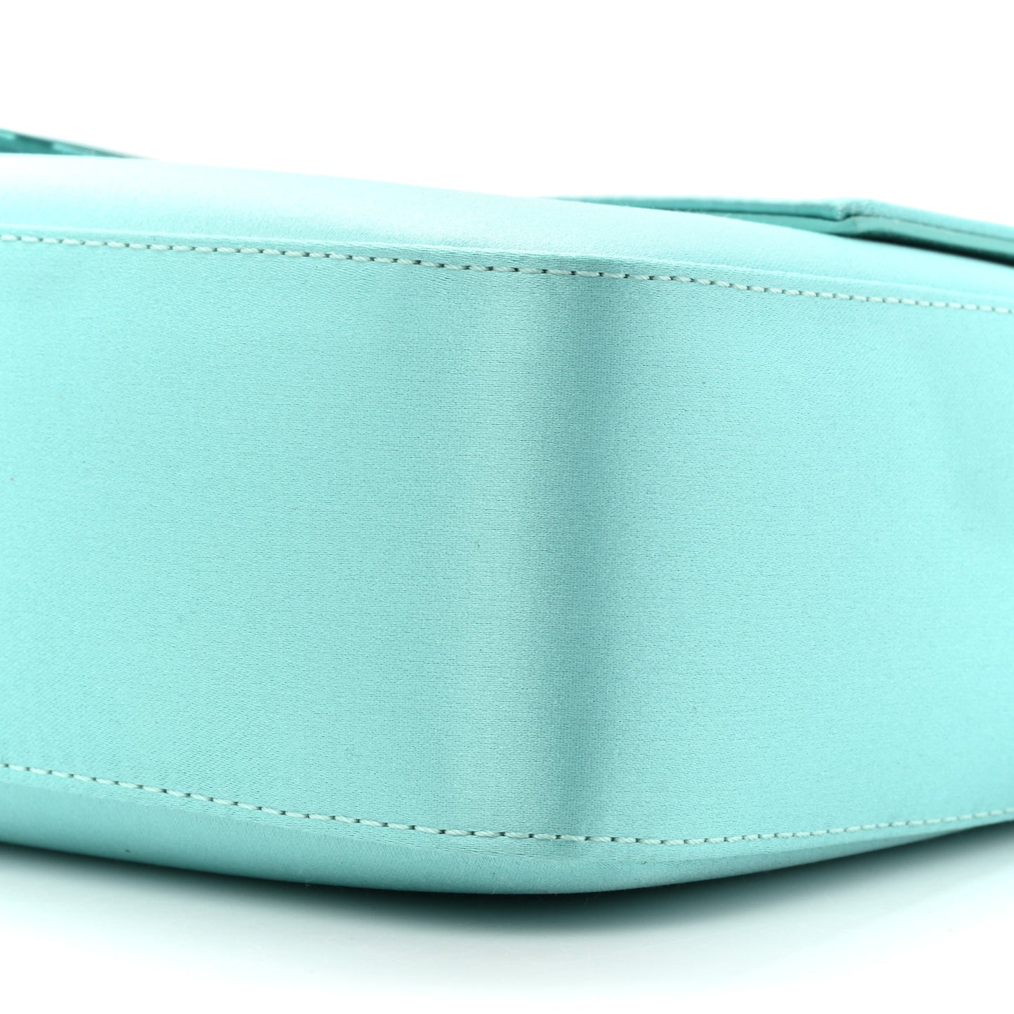 X TIFFANY Satin Nappa Silver Baguette Blue Tiffany Silver