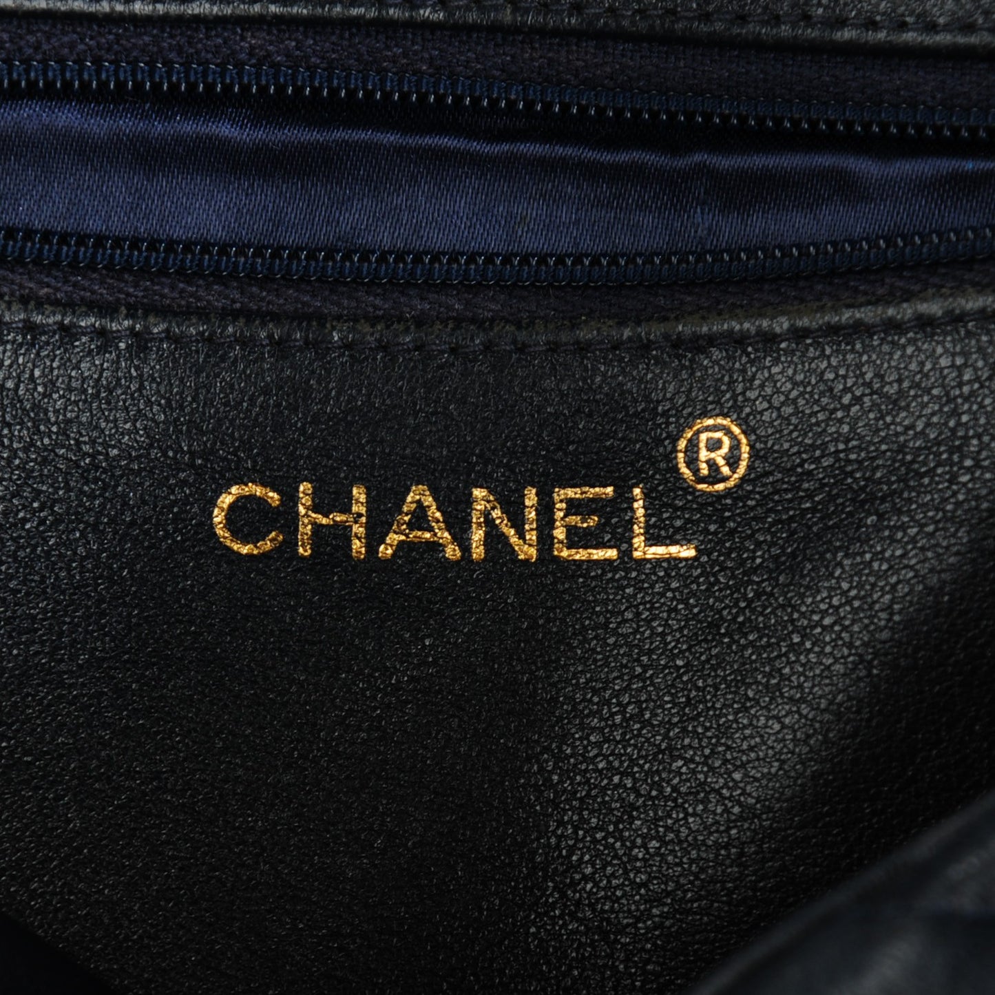 Lambskin Chevron Camera Case Navy