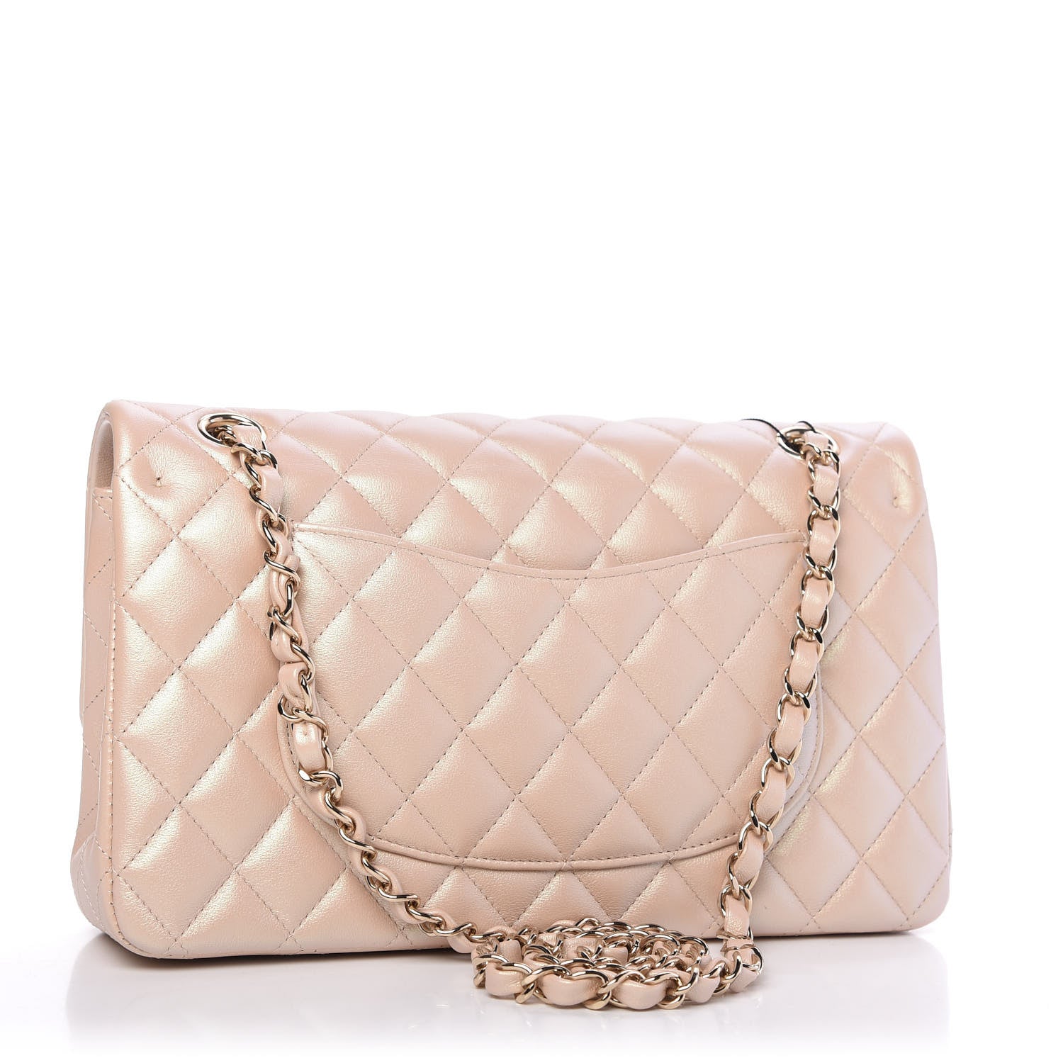 Chanel Iridescent Calfskin Quilted Medium Double Flap Beige 3 of 10