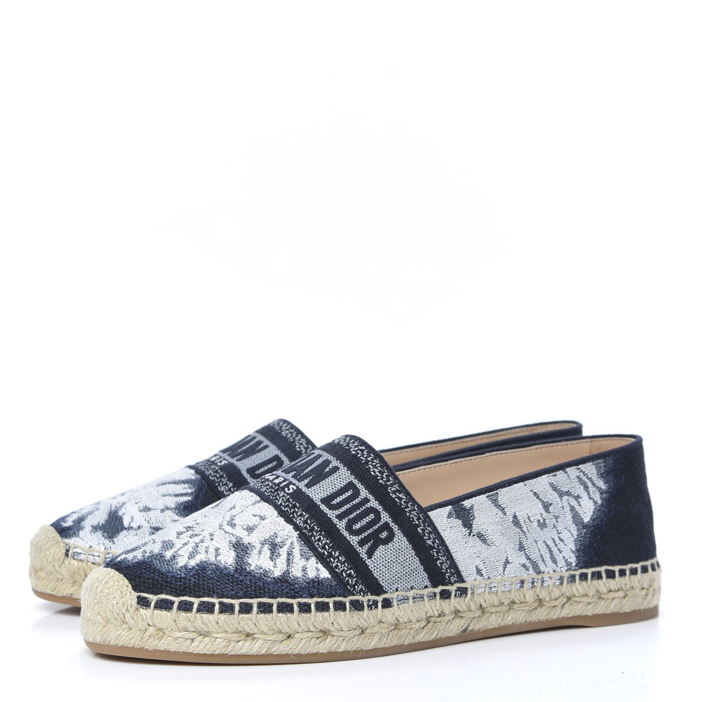 Canvas Tie and Dior Embroidered Granville 15mm Espadrilles 40 Denim