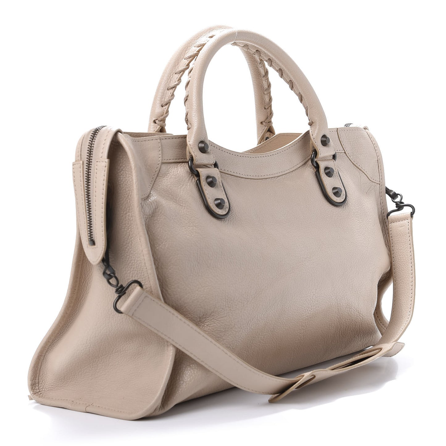 Chevre Classic Metallic Edge Hardware City Beige Tapioca