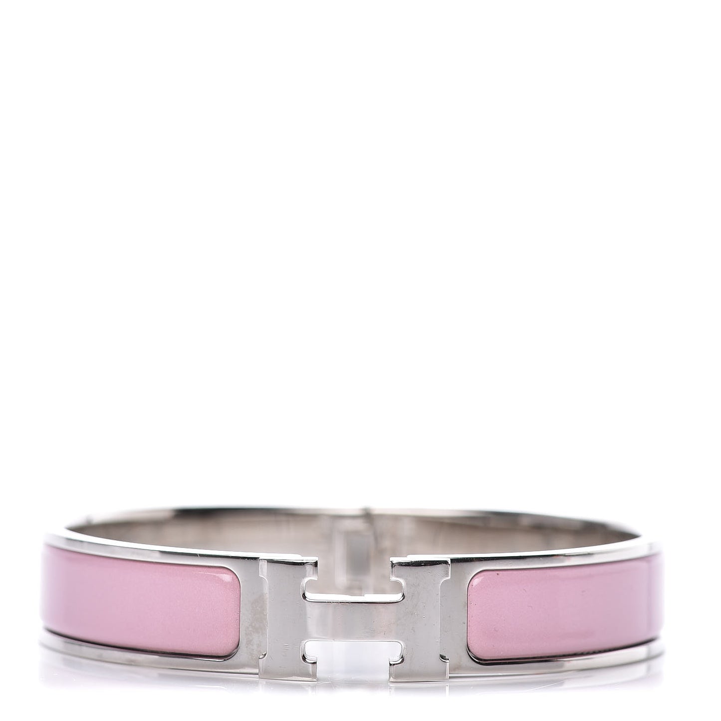 Enamel Narrow Clic Clac H Bracelet GM Rose Dragee