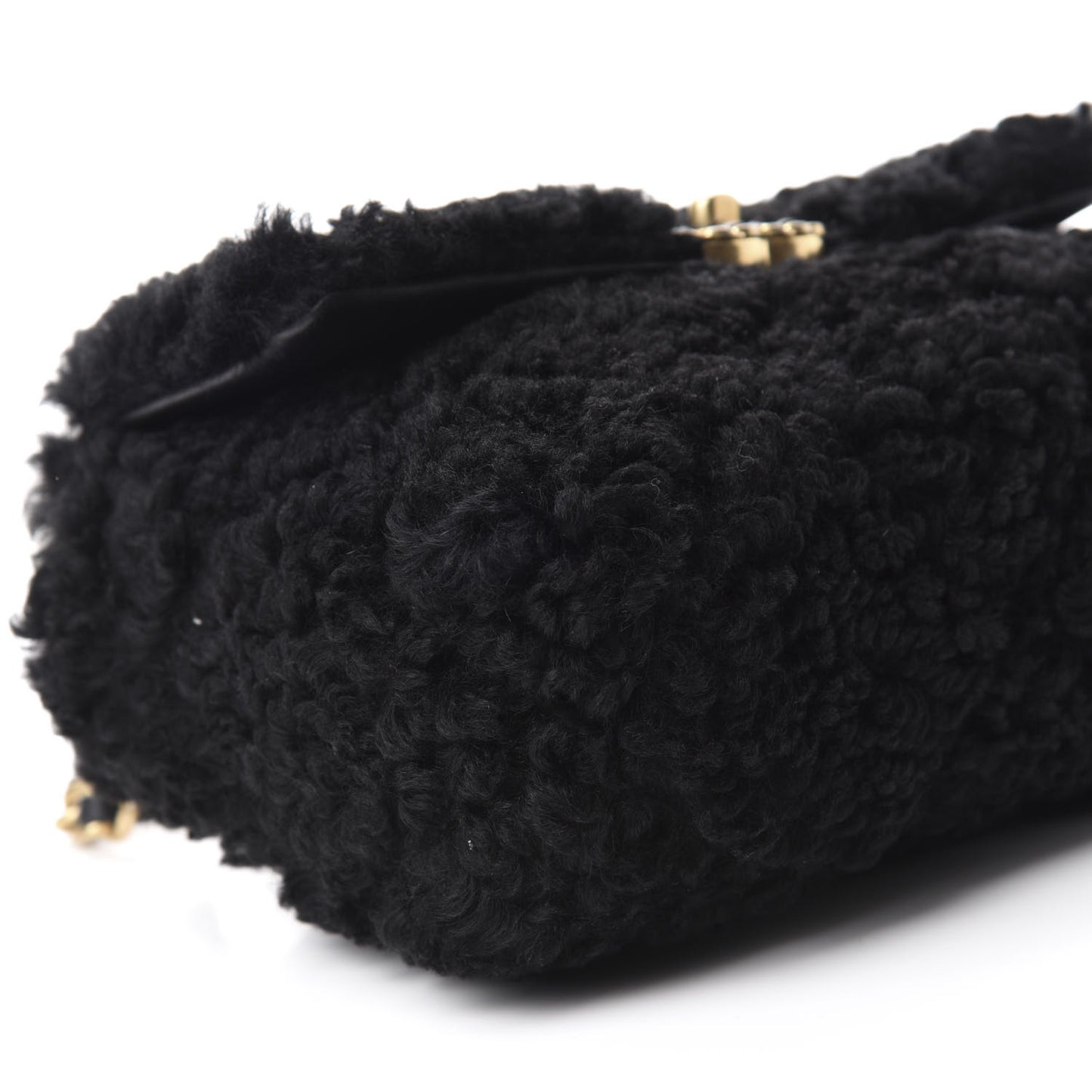 Shearling Sheepskin Medium 19 Flap Black