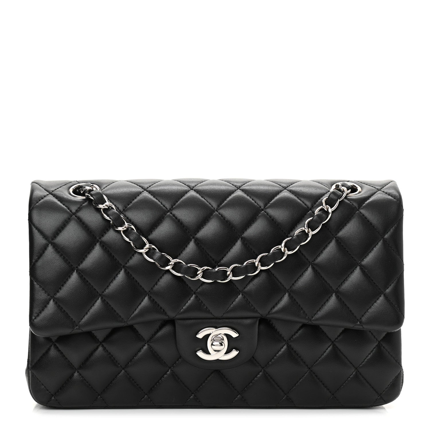 Chanel Lambskin Quilted Medium Double Flap Black 1 of 10