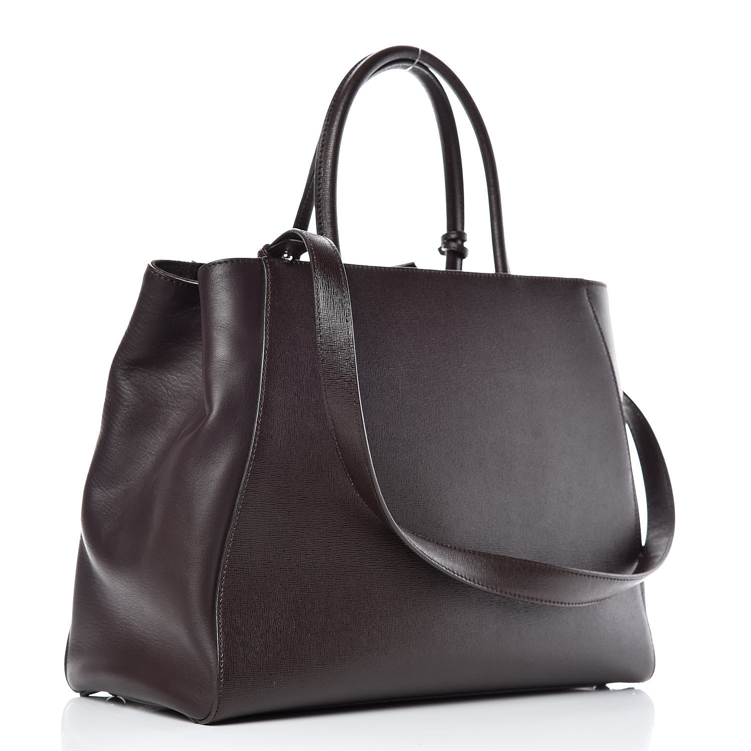Fendi Vitello Elite Regular 2Jours Tote Caffe Noir 4 of 10