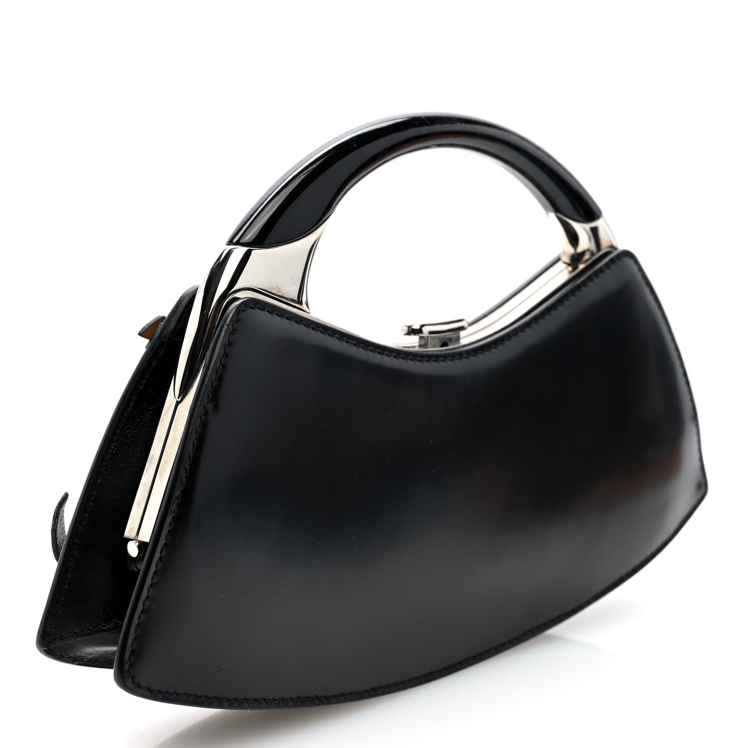 Christian Dior Glazed Calfskin Bondage Clutch Black 3 of 10