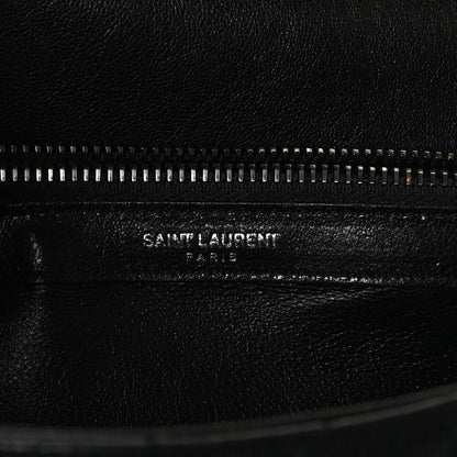 Saint Laurent Sheepskin Matelasse Chevron Monogram Medium College Bag Black 5 of 12