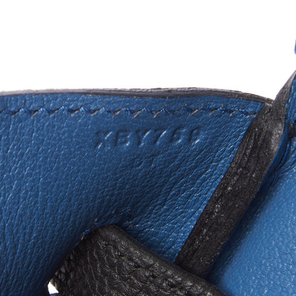 Hermes Togo Verso Birkin 35 Black Bleu Agate 28 of 31