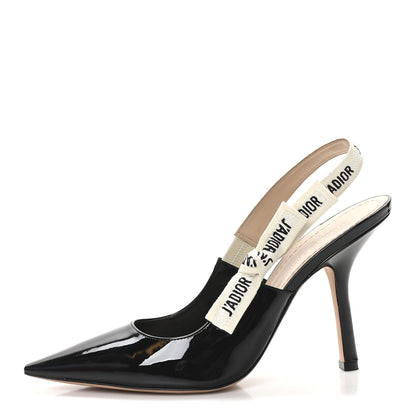 Christian Dior Patent Ribbon J'Adior Slingback 100mm Pumps 41 Black 1 of 9