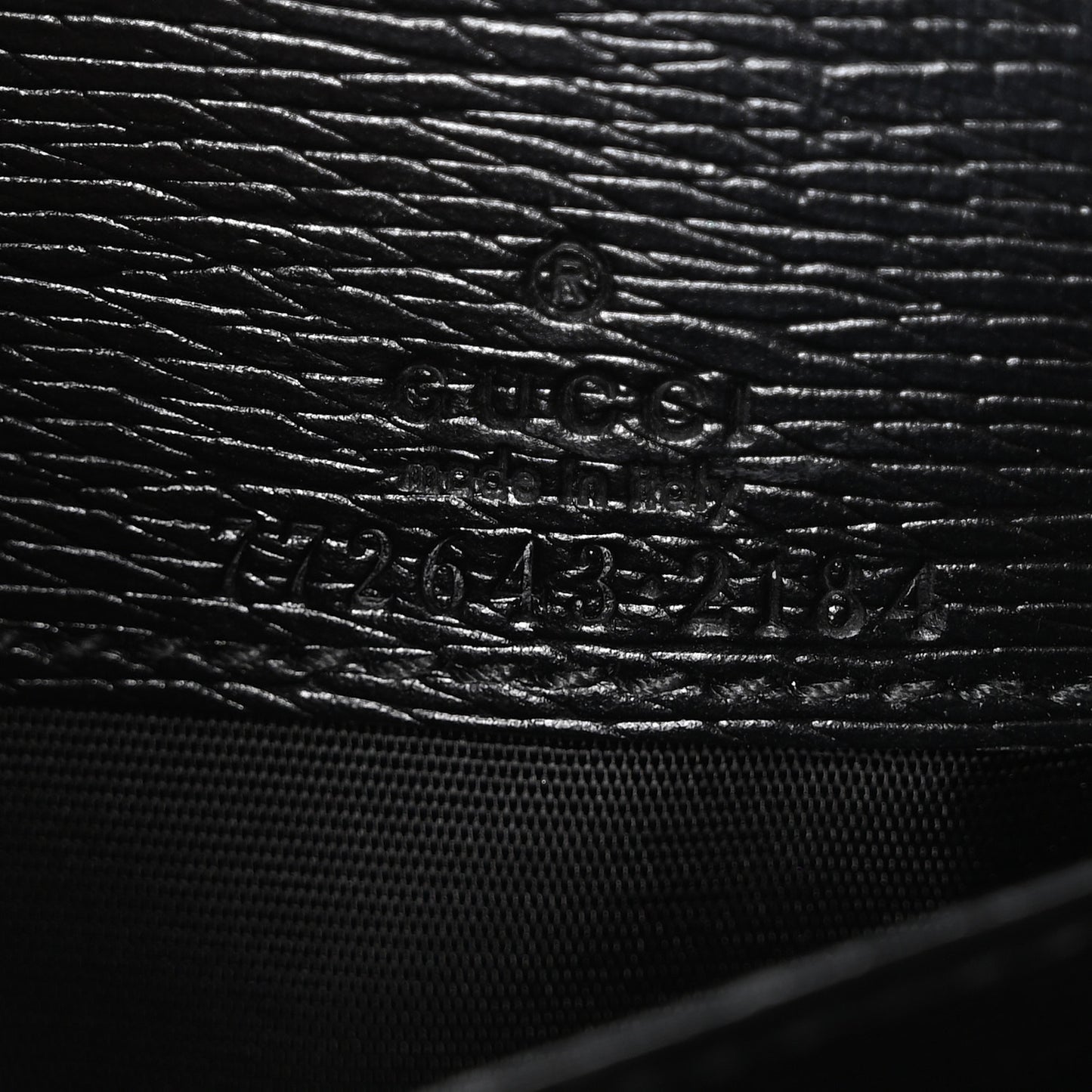 Textured Calfskin Script Logo Wallet On Chain Black