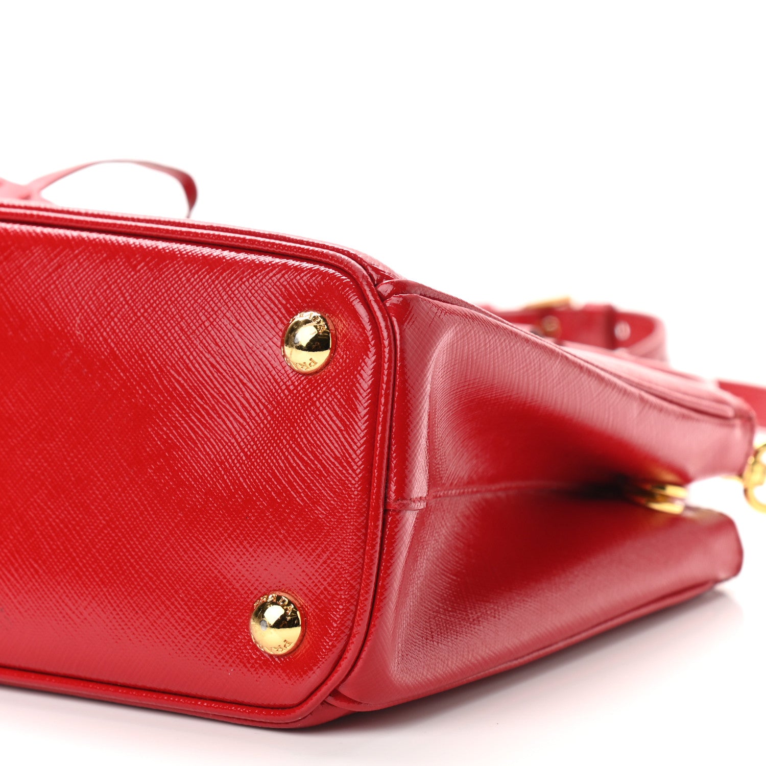 Prada Saffiano Vernice Mini Galleria Double Zip Tote Rosso 10 of 12
