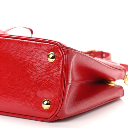 Prada Saffiano Vernice Mini Galleria Double Zip Tote Rosso 10 of 12