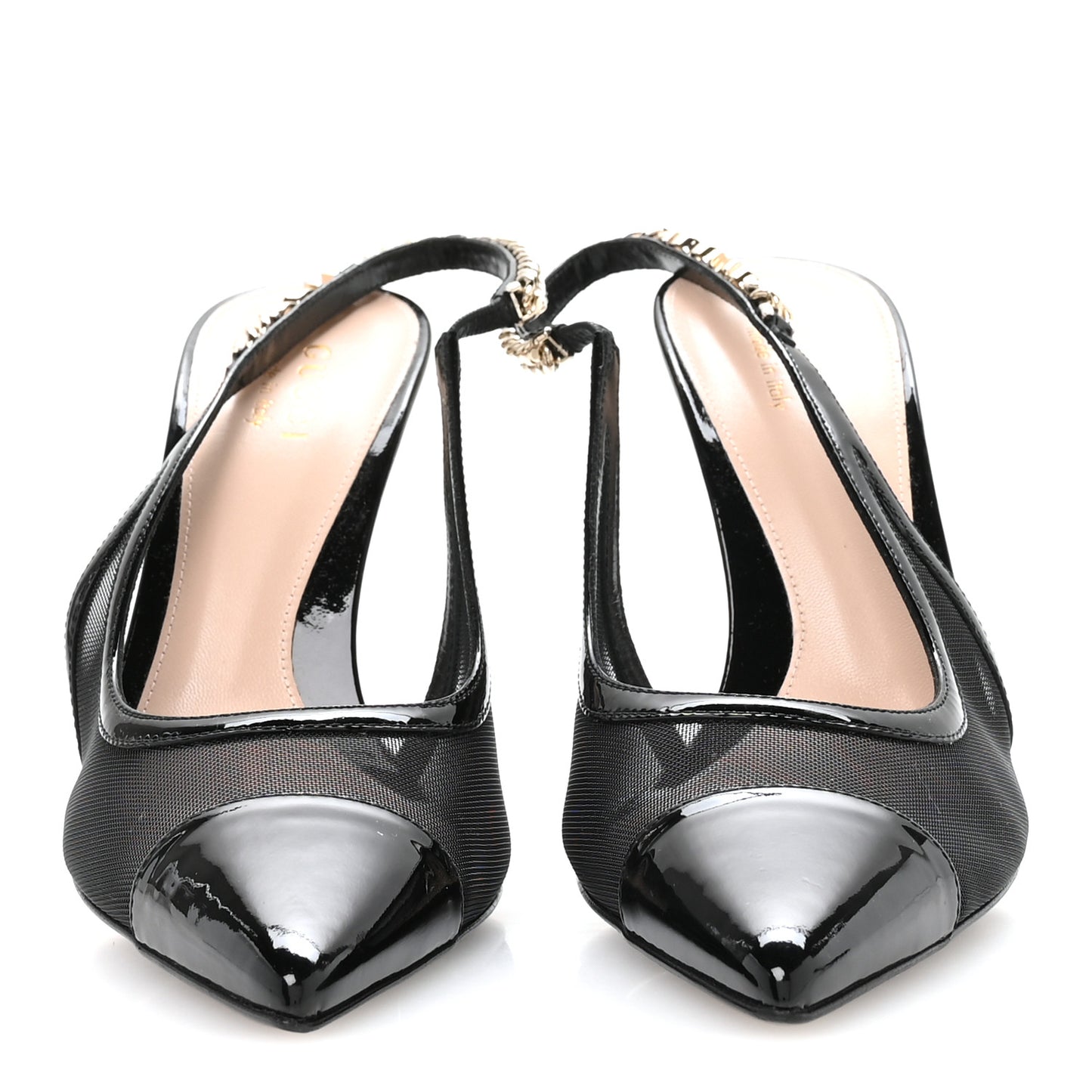 Tela Retino Patent Signoria Slingback Pumps 38 Black