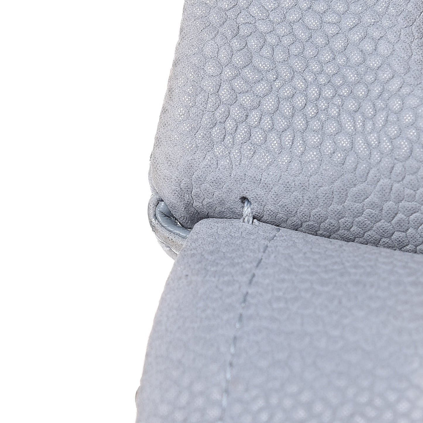 Iridescent Caviar Quilted Medium Double Flap Light Grey