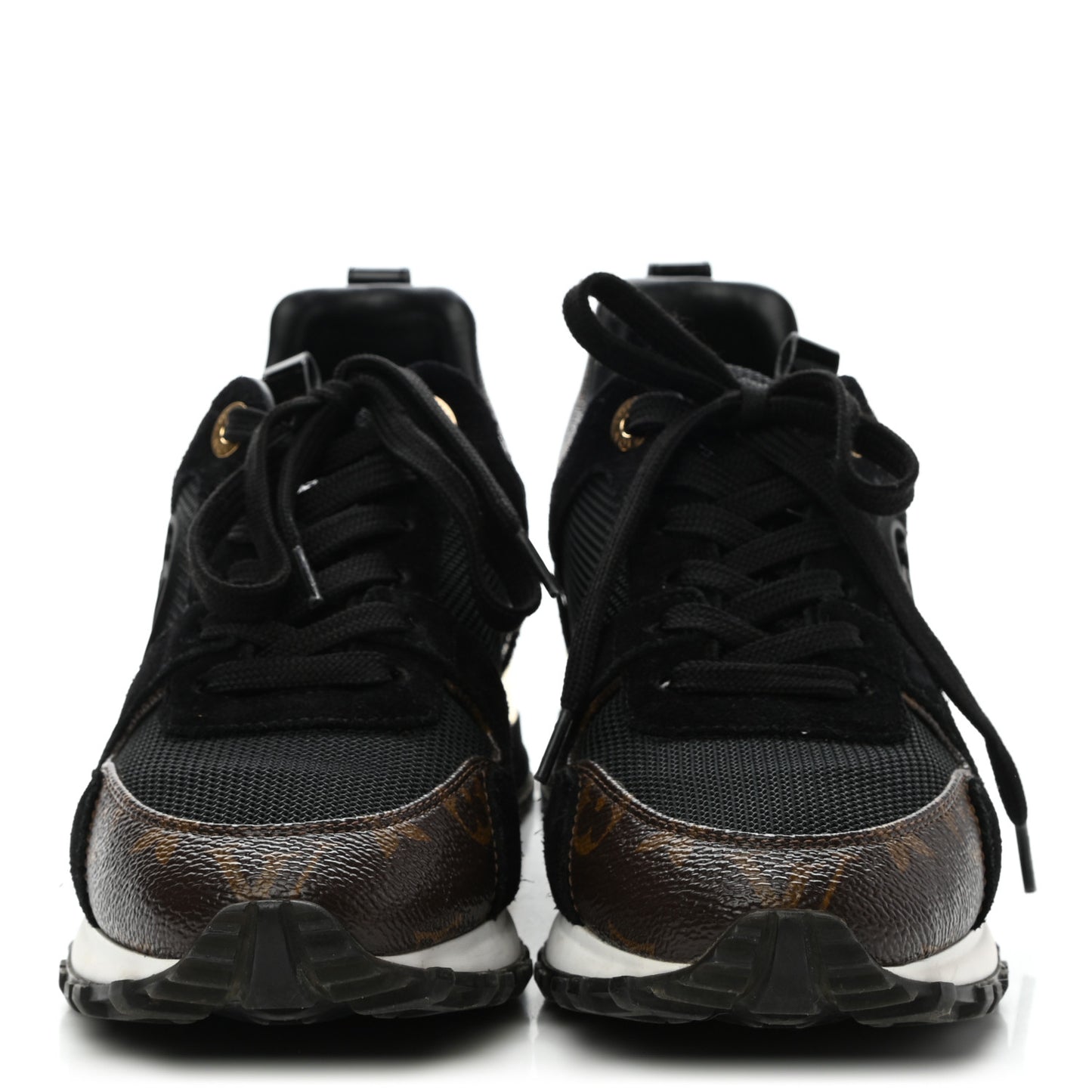 Suede Monogram Run Away Sneakers 35 Black