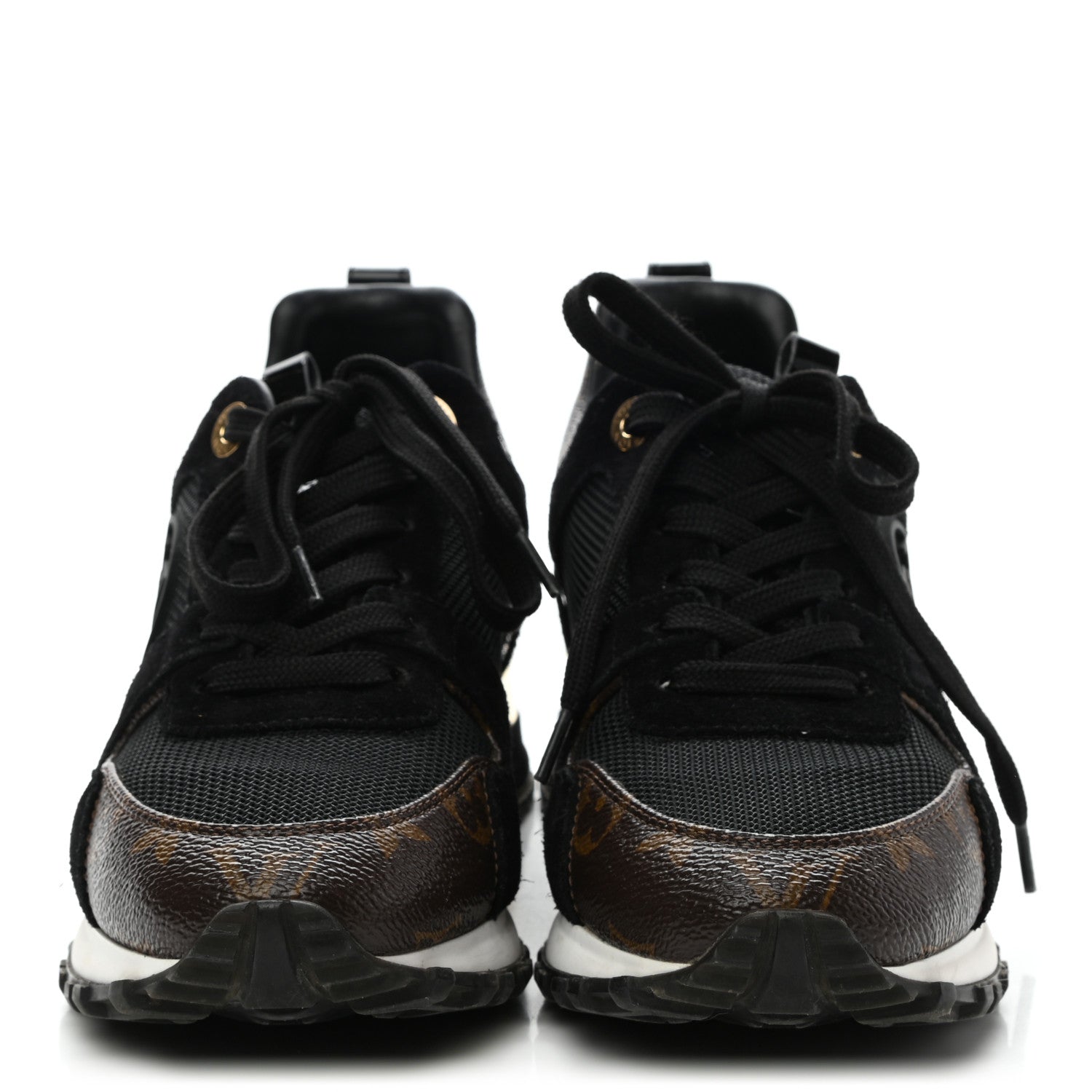 Louis Vuitton Suede Monogram Run Away Sneakers 35 Black 2 of 9