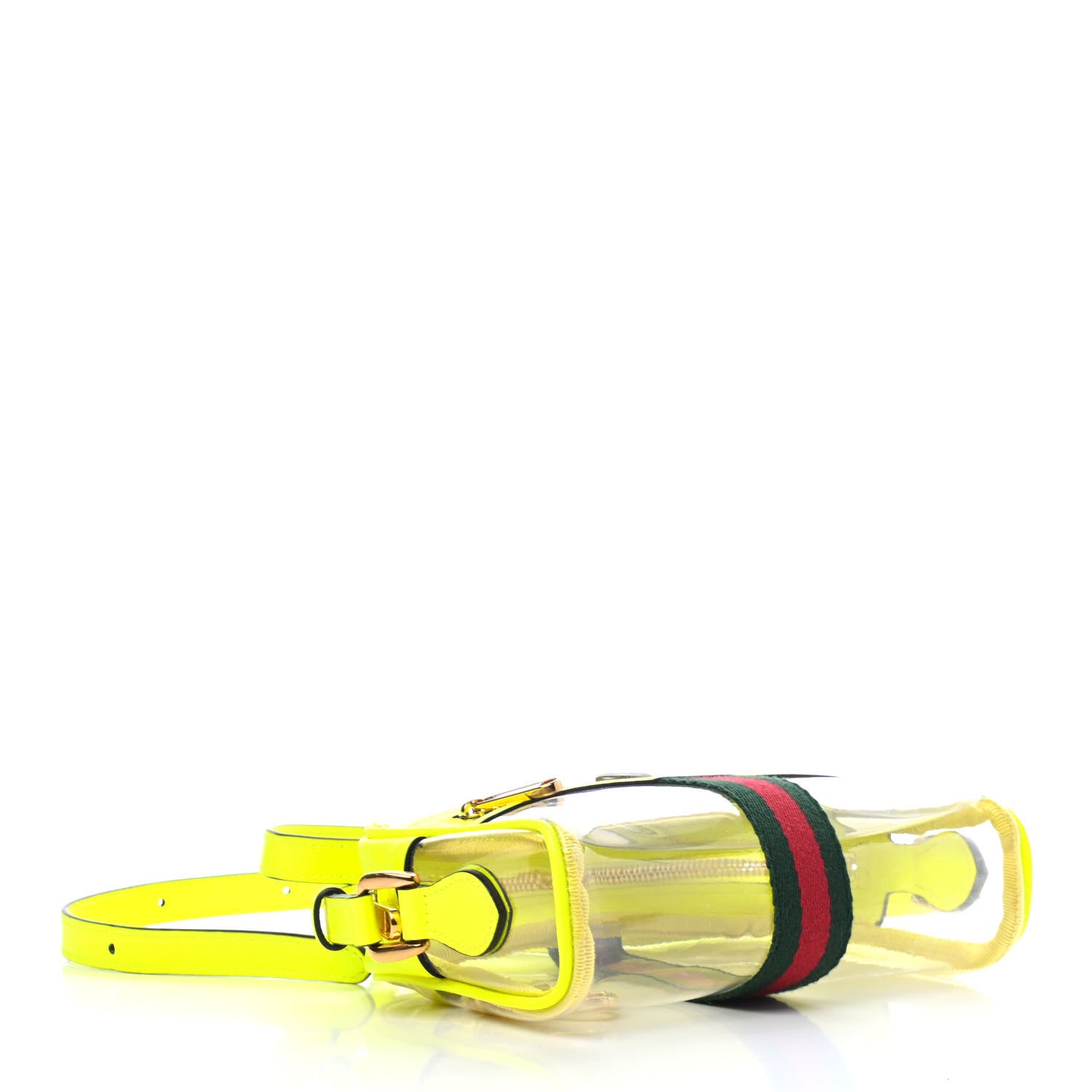 Gucci Vinyl Web Mini Ophidia Transparent Shoulder Bag Yellow Fluo 3 of 4