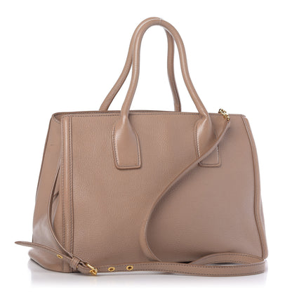 Miu Miu Goatskin Madras Top Handle Tote Cammeo 3 of 13