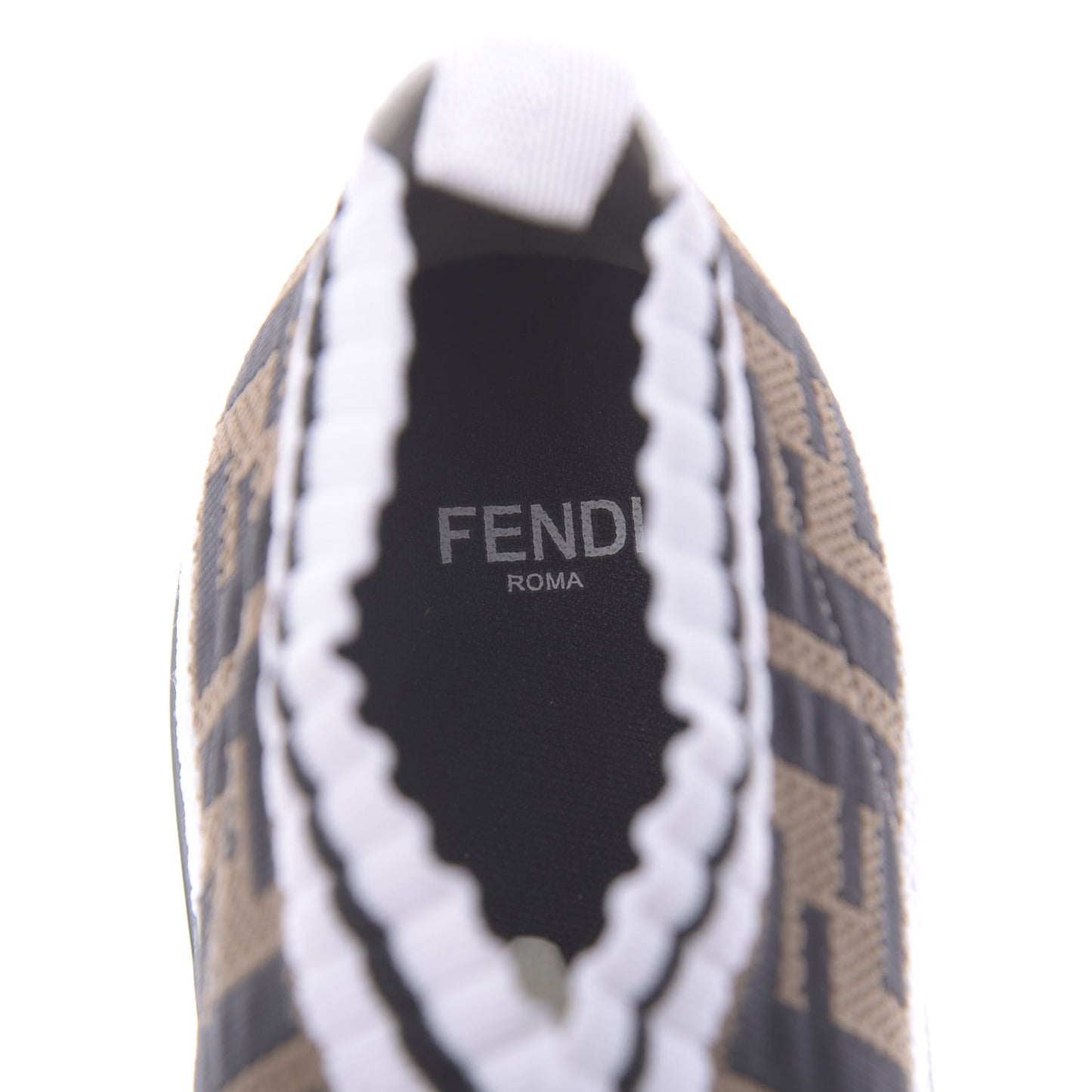 Stretch Yarn FF Stiff Band Rockoko Sneakers 39.5 White Black Tobacco