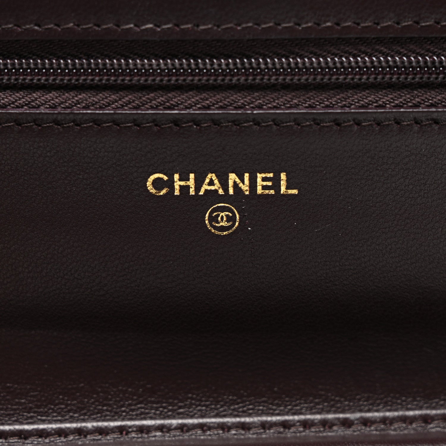 Chanel Lambskin Quilted Studded CC Wallet On Chain WOC Brown 6 of 12