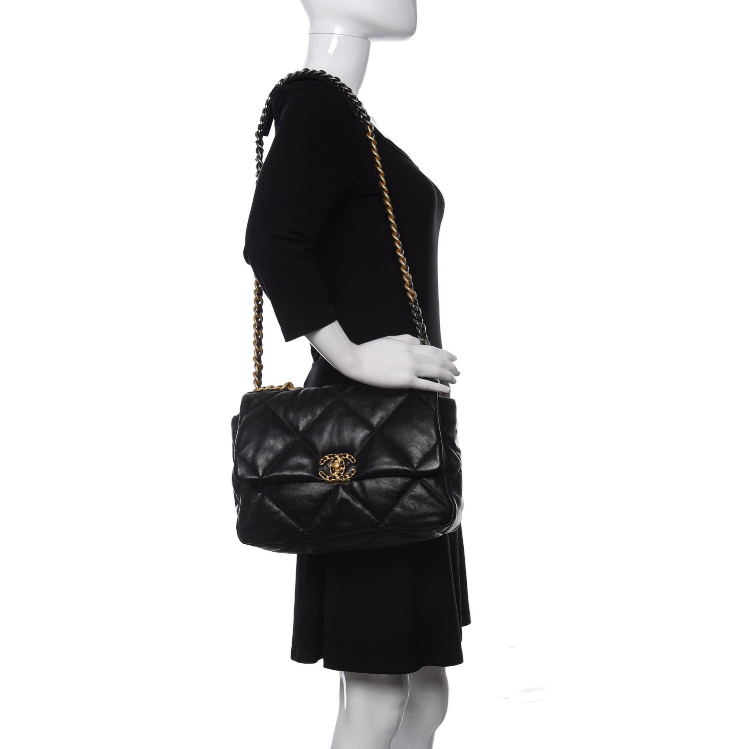 Chanel Lambskin Quilted Large Chanel 19 Flap Black 2 of 10