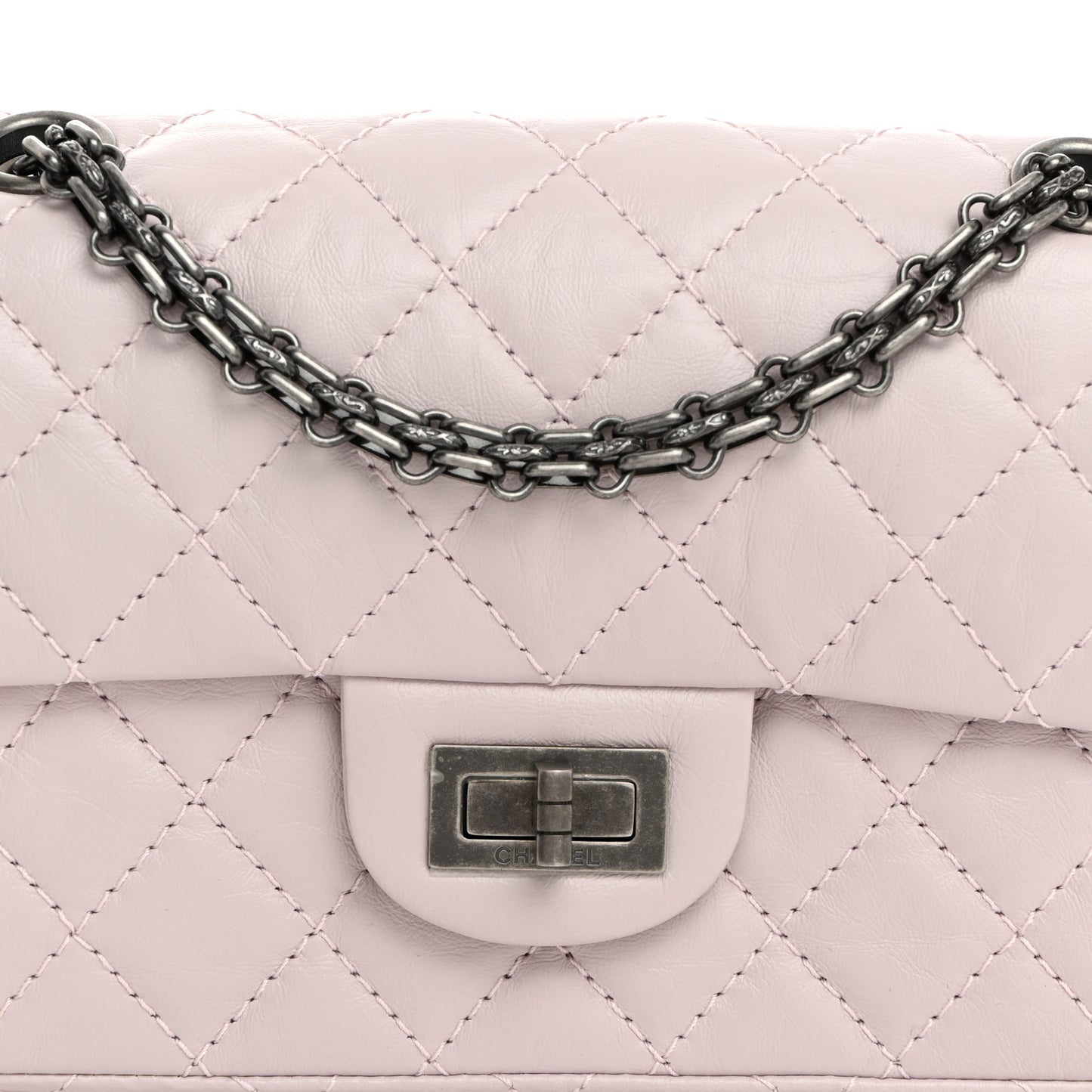 Aged Calfskin Quilted 2.55 Reissue Mini Flap Lilac