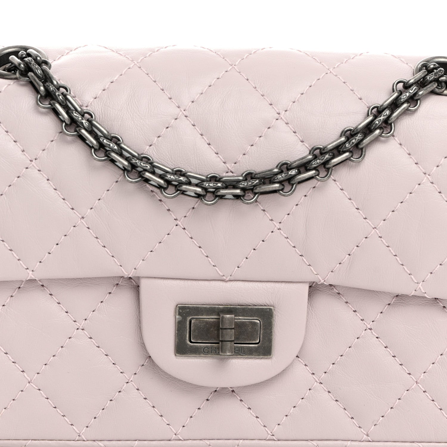Chanel Aged Calfskin Quilted 2.55 Reissue Mini Flap Lilac 8 of 10