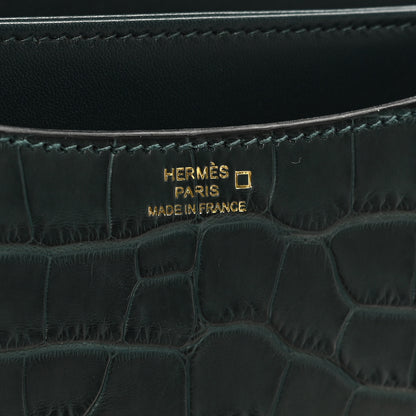 Hermes Matte Alligator Constance 18 Vert Cypress 6 of 11