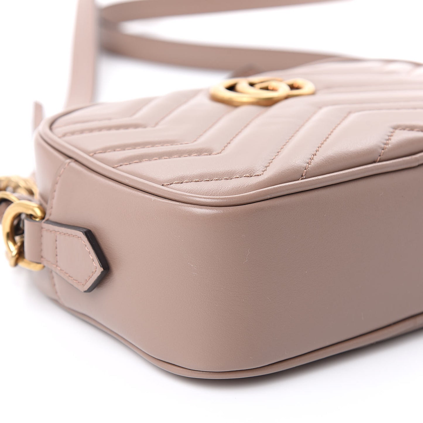 Calfskin Matelasse Mini GG Marmont Chain Shoulder Bag Porcelain Rose