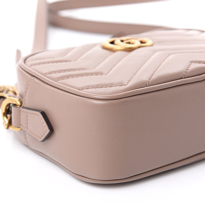 Gucci Calfskin Matelasse Mini GG Marmont Chain Shoulder Bag Porcelain Rose 9 of 10