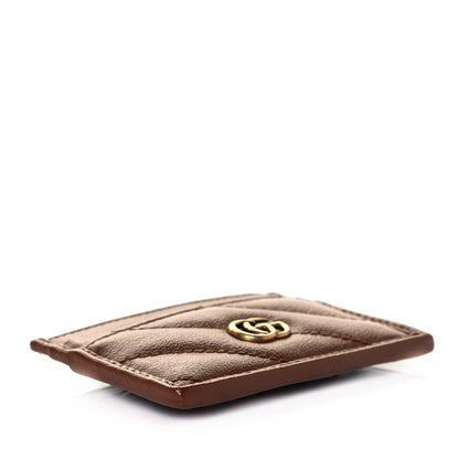 Gucci Azalea Calfskin Matelasse Diagonal GG Marmont Card Holder Cuir 6 of 8