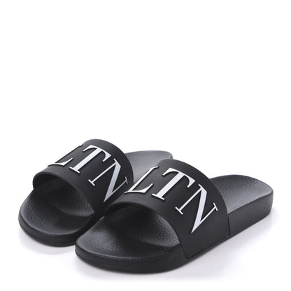 Valentino Garavani Rubber Mens VLTN Pool Slide Sandals 41 Black 3 of 8