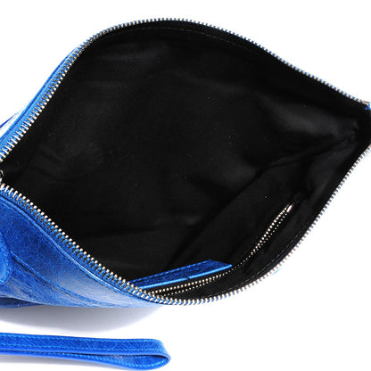 Balenciaga Agneau Giant 21 Silver Hardware Flat Handle Clutch Electric Bleu 8 of 12