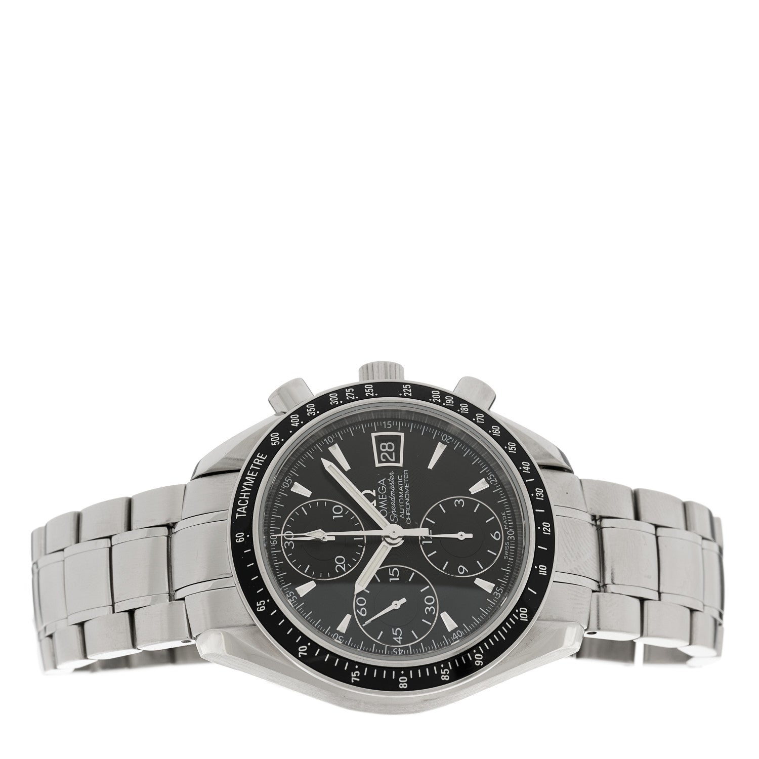 Omega Stainless Steel 40mm Speedmaster Date Chronograph Automatic Watch Black 3210.50.00 2 of 4